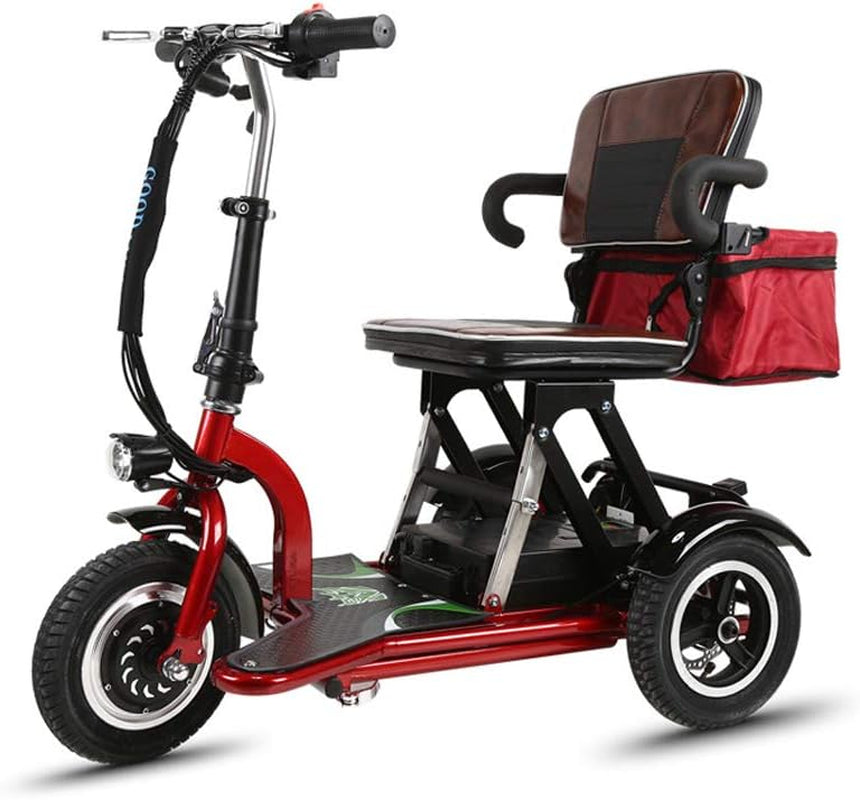 Folding Electric Three-Wheel Mobility Scooter Portable Electric Tricycle Power Scooter for Adults/Elderly/Disabled Long Range Driving and Travel